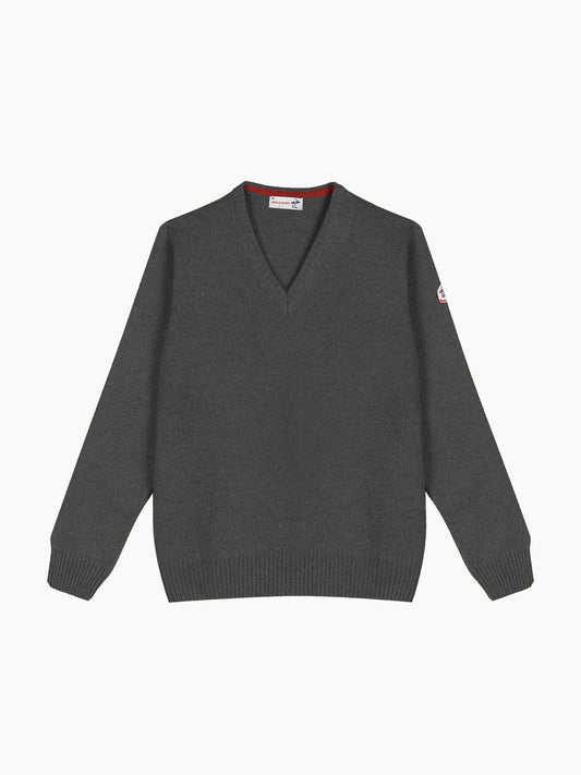 PULL COL V - Anthracite/Rouge